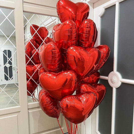 Red heart foil balloon