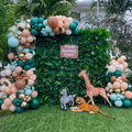 Safari Jungle Theme Backdrop & Balloon Garland