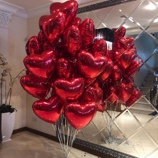 Red heart foil balloon
