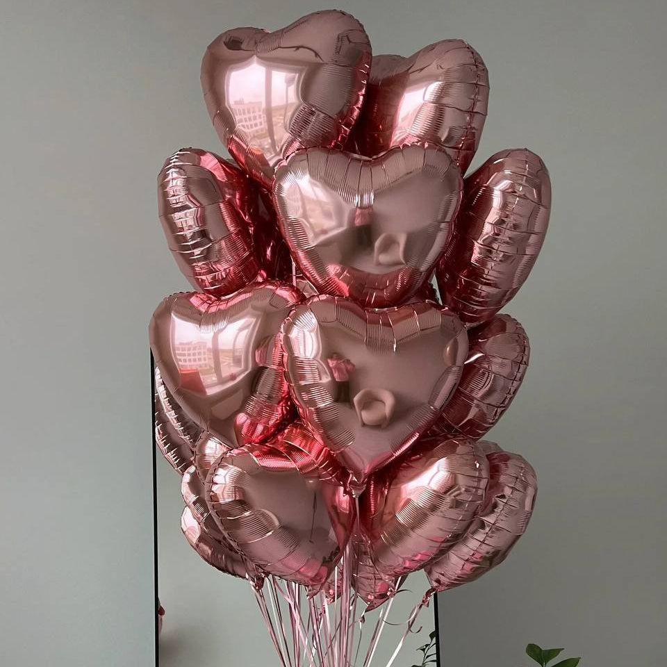 Rose Gold Heart Balloons Miami