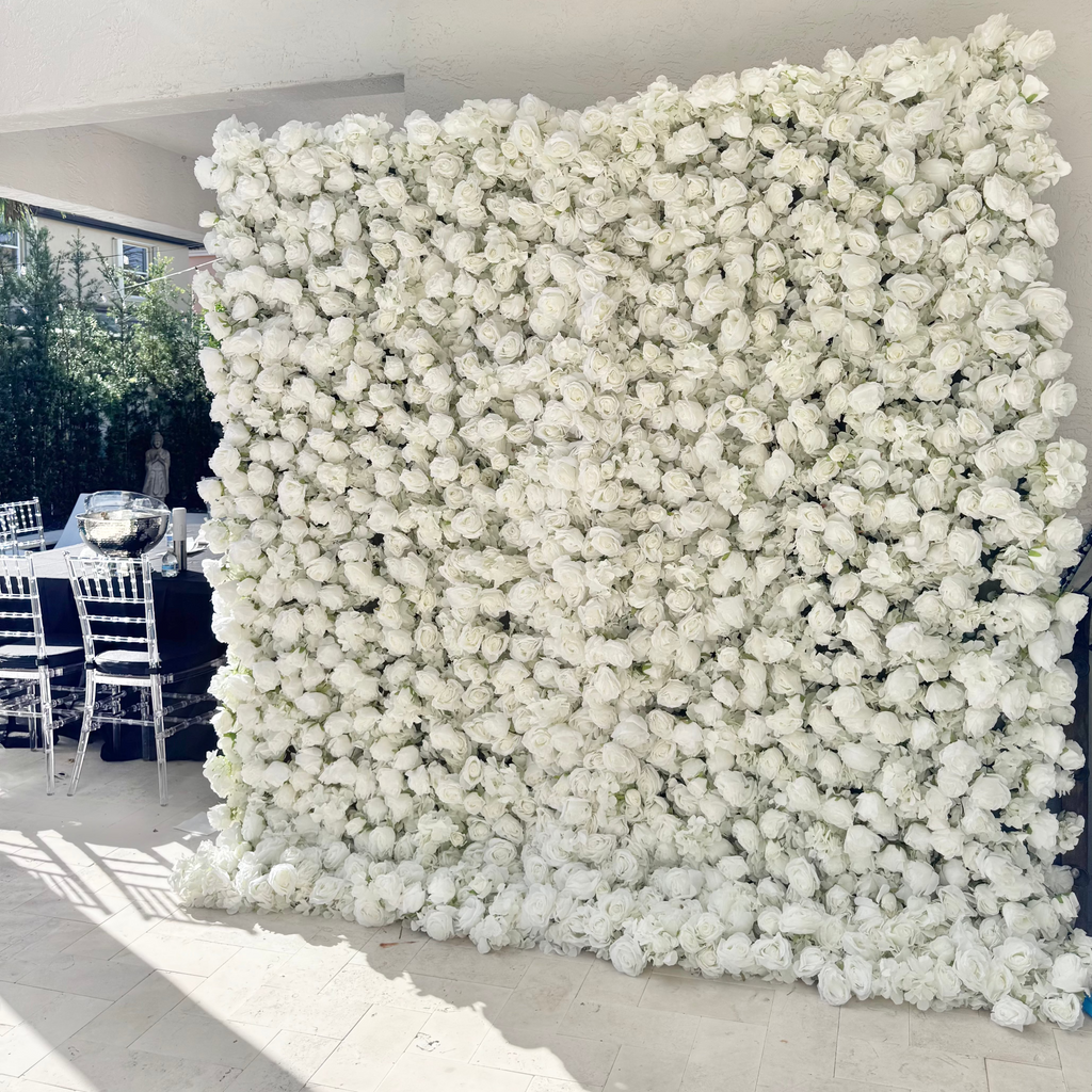 White Flower Wall Backdrop