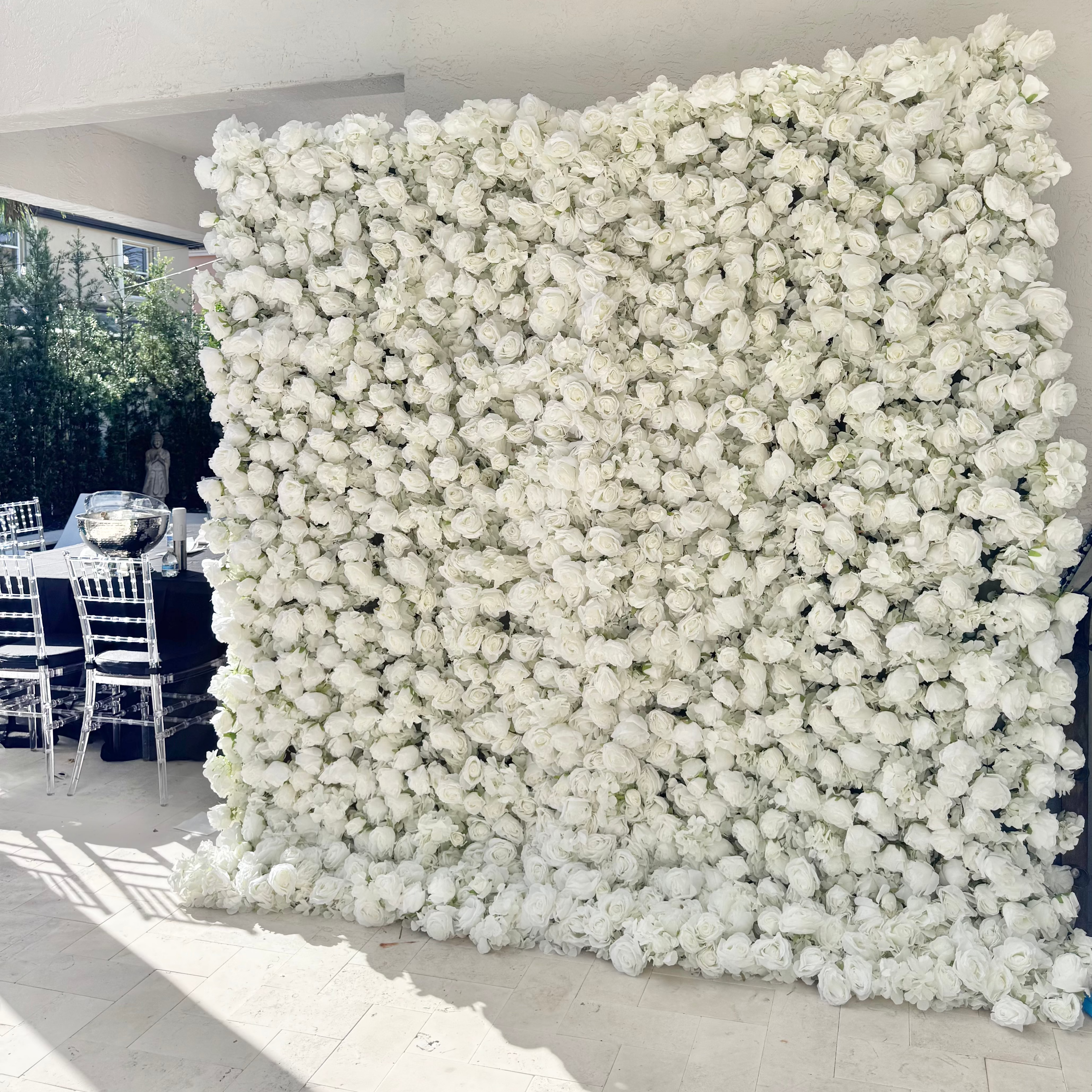 White Flower Wall Backdrop