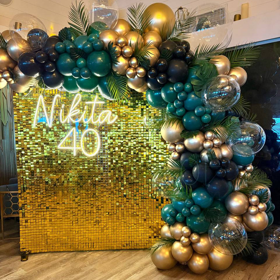 Luxury Gold Sequin Wall & Balloon Garland Backdrop